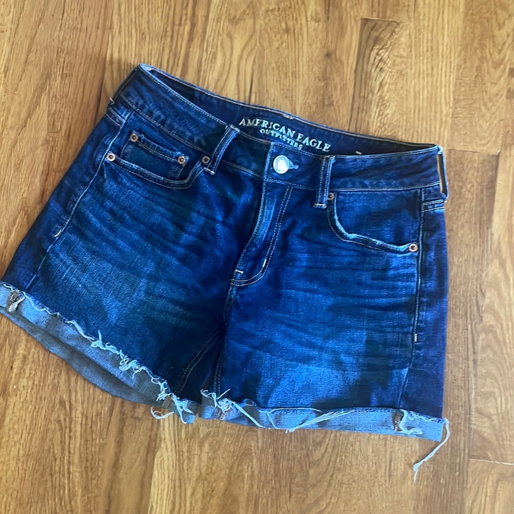 American Eagle Tomgirl Midi Denim Shorts